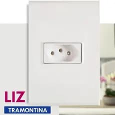 Kit 10pç Conjunto 1 Tomada 2P+T 10A Liz Branco - Tramontina Envio Imediato