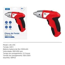 Mini Parafusadeira Sem Fio 4,8v 200 Rpm Portátil Recarregável  Envio Imediato Melhor Custo beneficio