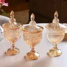 Bomboniere Cristal Âmbar com Pé Lyor Santorini Brandon Dublin Luxo