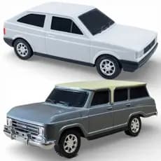 Kit Com 2 Miniaturas Veraneio + Gol Quadrado Diverplas Coleção Brinquedo