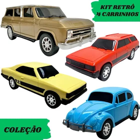 Kit com 4 carros VERANEIO + OPALA + FUSCA + CARAVAN
