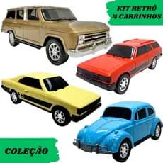 Kit com 4 carros VERANEIO + OPALA + FUSCA + CARAVAN