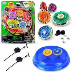 Beyblade De Metal Turbo 4 Blay Blades 2 Lançadores 1 Pista