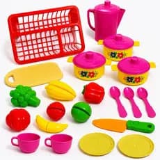 Kit Cozinha Completa Escorredor de Louças Frutinhas Brinquedo 20 Peças