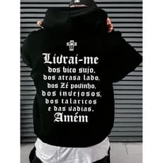 Blusa de Frio Masculino Moletom Racionais Mcs Oração Rap Mano Brown Casaco com Capuz