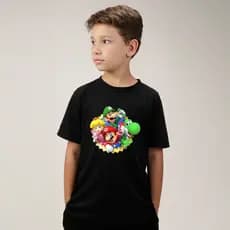 Camiseta Blusa Camisa Infantil Personagens Super Mario Bros