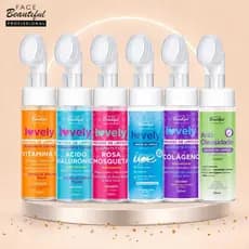 Espuma de Limpeza Facial Lovely 150ml Hidrata,Remove Oleosidade,Vitamina C,ColágenoÁcido Hialurônico