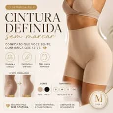 Short Modelador Feminino Sem Costura Cintura Alta Segunda Pele Não Marca na Roupa Levanta Bumbum