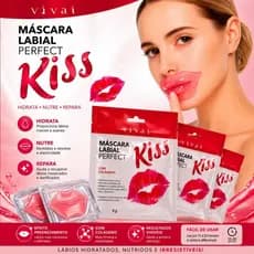 Kit Máscara Labial Vivai Kiss com Colágeno Hidratante Nutritiva Reparadora Lábios Macios