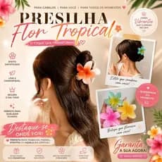 Presilha de Cabelo Flor Transparente Colorida – 8cm | Moda Influencer