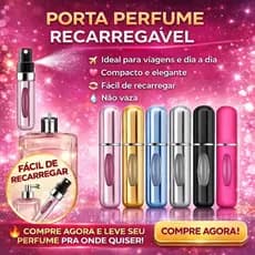Mini Porta Perfume Recarregável 5ml Spray | Compacto, Prático e Sem Vazamento