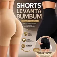 Shorts Levanta Bumbum Modelador com Enchimento e Com Cinta Sem Costura Alta Compressão