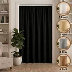 Cortina de Porta Supreme 1,30 x 2,20m  BLACKOUT / BLECAUT– 100% Privacidade - Sala, Quarto, Cozinha