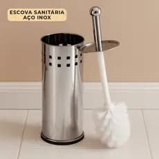 Escova Sanitária Inox 1 2 Ou 3 Unidades Aço Suporte Vaso Limpeza Banheiro