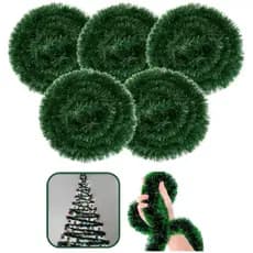 Kit 10 Peças Festão Verde e Nevado Enfeite De Natal 2m Decoração Festa Promoção 8CM