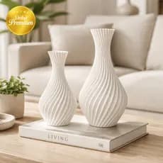 Kit 2 Vasos Espiral Decorativos em Espiral Decoração Moderna para Sala e Estante