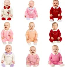 Kit 03/02 Macacão Malha Básico Bordado Para Bebê Menina Cores Diversas 100% Algodão