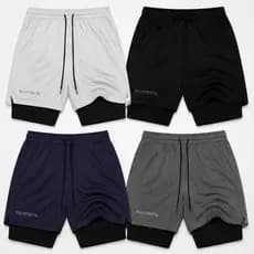 KIT 3 Shorts 2 em 1 DryFit  Plus Size Original Elastano Academia Esporte Treino Masculino