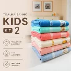 Toalha de Banho Infantil Kids Para Bordar Ponto Cruz 100% Algodão