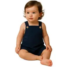 Jardineira Bebê Menina Verão Roupa Infantil Algodão Suedine Premium Passeio Shopping Praia