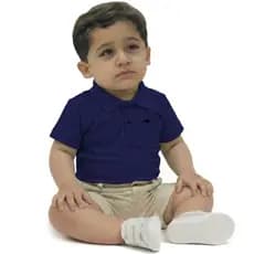 Body Gola Polo Azul Marinho Bebê  - Suedine Algodão Premium - Festa Elegante