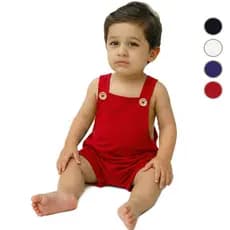Jardineira Bebê Menino E Menina Verão Roupa Infantil Algodão Suedine Premium Passeio Shopping Praia