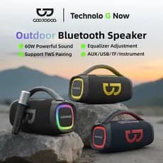 GOOJODOQ 6000mAh Alto-Falante Bluetooth Chocante 50W Estéreo + Efeitos De Iluminação RGB Adequado Para Festas De Karaokê