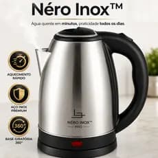 Chaleira Elétrica Inox 1,8L 220V Base Giratória 360° Aquecimento Rápido Néro Inox Pro