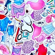 Adesivos stickers - PROFISSÕES - Fisioterapia, medicina, farmácia, saúde, enfermagem para bullet journal, bujo, caderno,