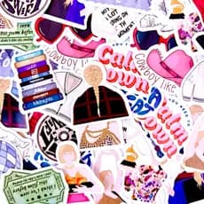 Adesivos stickers TAYLOR SWIFT - Figurinhas para presente lembrancinha e decoração