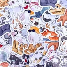Adesivos stickers GATOS - Parq cadernos, agendas, planner, bullet journal, presentes, lembrancinhas e crianças