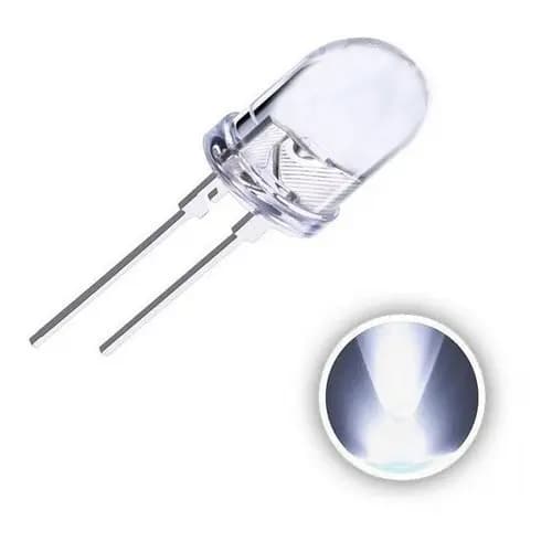 50 Peças Led Led 10mm 0.5w Branco Frio 6000k 6500k K1432