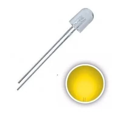 100x Led 5mm 546 Oval Amarelo 585-590nm 1400-1600mcd K1932