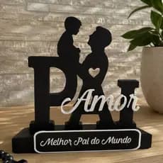 Enfeite Decorativo Pai Amor Melhor Pai do Mundo Presente Dia dos Pais