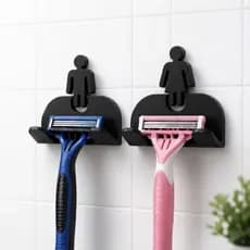Suporte para Lâmina de Barbear Feminino e Masculino Adesivo Autocolante Plastico