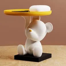 Suporte Alexa Chaves Decorativo 3D – Urso com Bandeja para armário cozinha