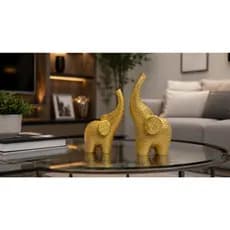 Kit 2 Elefantes Decorativos Crochê 3D Artesanal | Decoração Sala, Quarto e Escritório