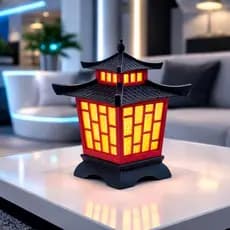 Luminária Oriental Decorativa LED Estilo Japonês