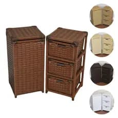 Kit Roupeiro Organizador + Gaveteiro 3 Gavetas Artesanal em fibra Sintética 30x30x60 Banheiro Multi