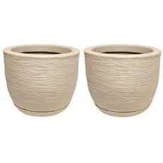 Kit 2 Vasos de Planta Bojo Escovado 20x25 Jardim Decoração Casa Vasos Texturirazos Luxo Flor Natural