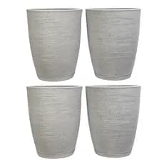 Kit 4 Vasos Escovados Coluna Bojo N2 38x31 Vasos de Planta em Polietileno Jadim Luxo Decoração Casa