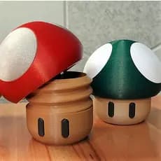 Potes Temáticos de Cogumelo Aberto com Rosca - Armazene seus Tesouros com Estilo Mario