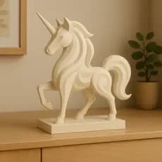 🦄 Escultura Decorativa de Unicórnio Minimalista – Estilo Moderno