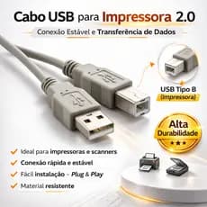 Cabo USB Impressora Universal - 1.5M
