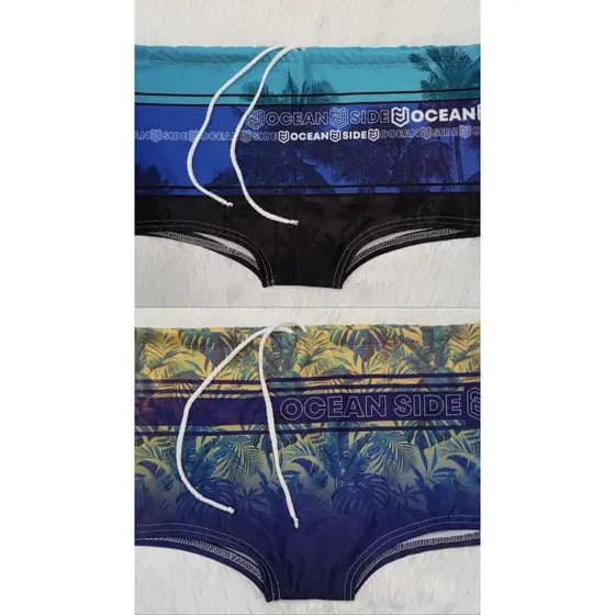 Sungas kit com 2 Adulto Estampa Digitais Moda Praia masculino verão