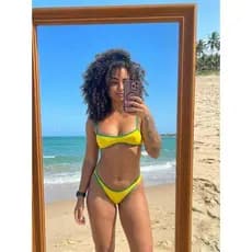 Biquíni Virgínia Feminino Copa Brasil Asa Delta Fio Dental Top Sem Bojo Conjunto Moda Praia Verão Trend