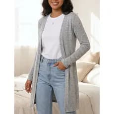 Cardigan Longo de Lãzinha Manga Longa - Leve Macio e Versátil Tamanhos M G e GG Ideal para Jeans Vestido ou Legging