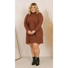 Conjunto Vestido Regata + Cardigan Lanzinha Plus Size Tecido Leve Confortável e Versátil para Todas as Estações