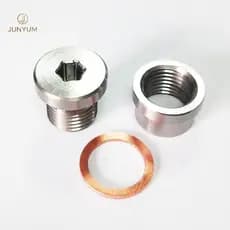 JUNYUM M12X1.25 Kit De Plugue E Porca Hexagonal Interno De Aço Inoxidável O2 Sensor De Oxigênio De Exaustão Escalonada B