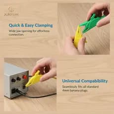 JUNYUM Clipes De Jacaré Resistentes 4mm Banana Ja Braçadeiras De Teste Isoladas Para Projetos Elétricos DIY Alta Conduti